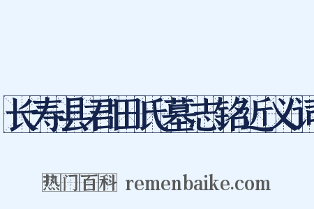 长寿县君田氏墓志铭近义词是什么意思的图片